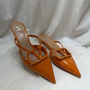 Valentino Garavani Orange Patent Heels